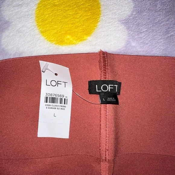 NWT LOFT Sculpting Compression Leggings High Rise Casual Orange Sz L - Picture 3 of 7